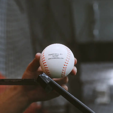 Tater 5 oz foam pitching machine baseball — hero — Tater Baseball