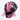 A pink and black baseball glove with white script logos, shown on a plain white background.