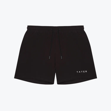 Black Fundamentals conditioning shorts with drawstring and TATER logo