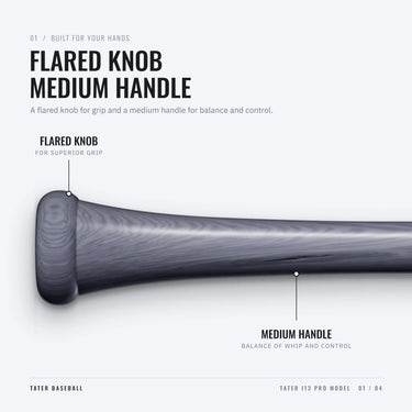 Flared knob and medium handle on the Tater I13 Pro