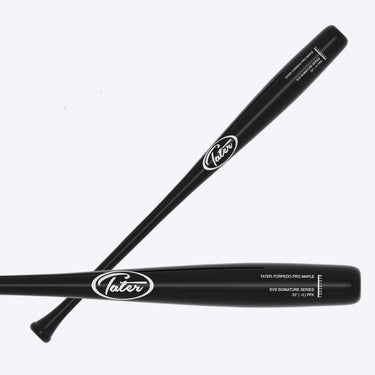 Black-Wooden-Torpedo-Style-Wood-Bat-with-white-lettering-and-white-tater-logo