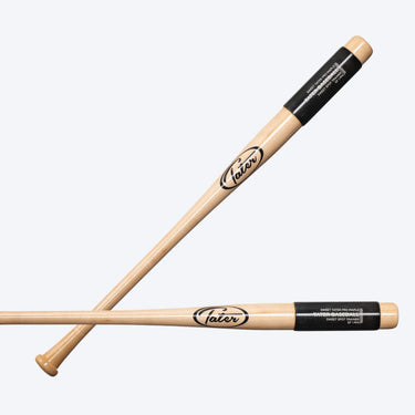 Two Tater Baseball maple wood bats with black handles, labeled Sweet Spot Trainer, ideal for practice and training.