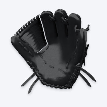 Palm view of the Tater Helix Web pitcher's glove showing the black pocket, closed web and embossed Tater logo