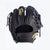 Displayed is a premium, professional-grade black infield training glove from Tater Baseball, measuring 9.5 inches. Its sleek design with golden stitching and branding stands out, tailored for serious infielders focused on developing agility and skill.