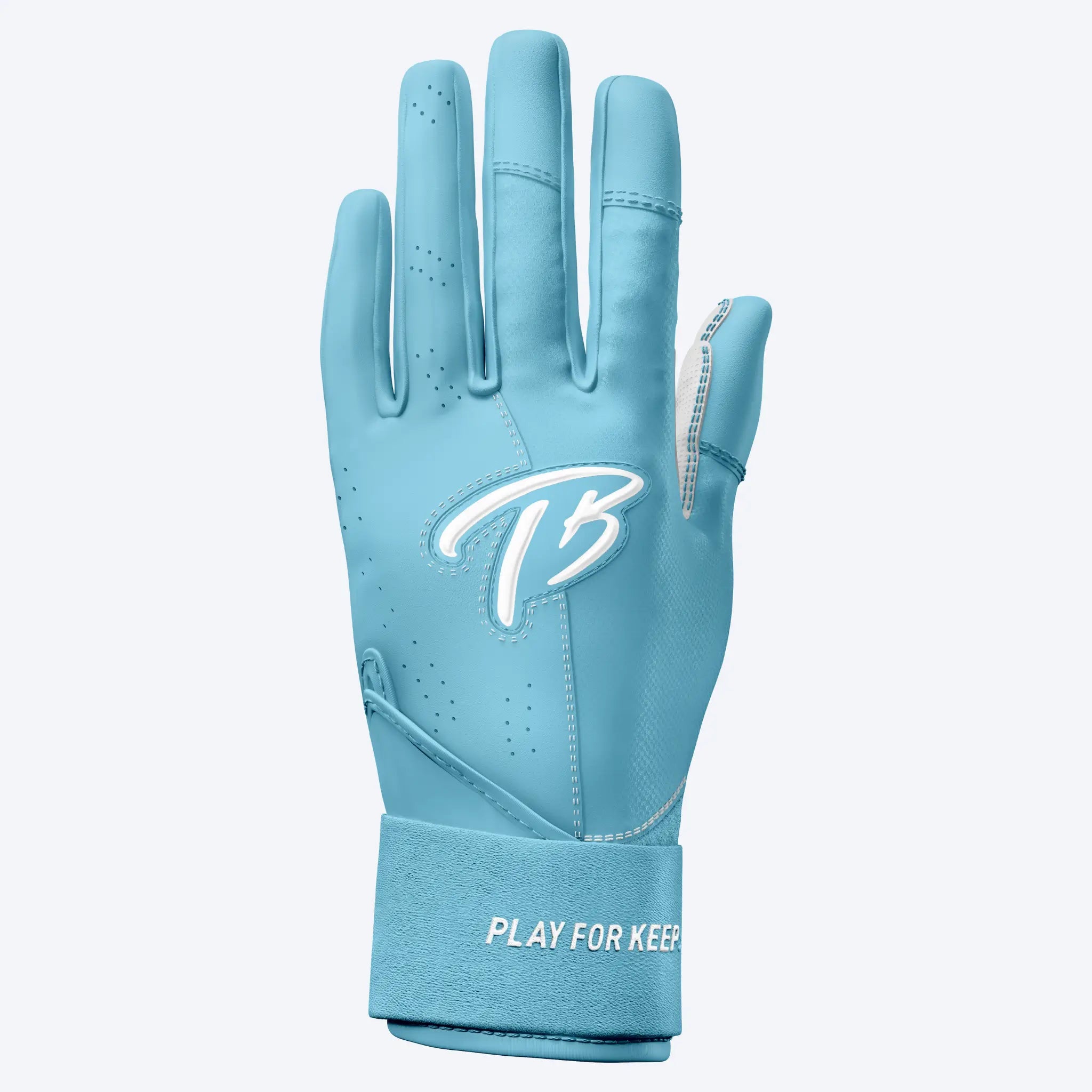 Long Cuff Batting Gloves Baby Blue Sky Youth Small