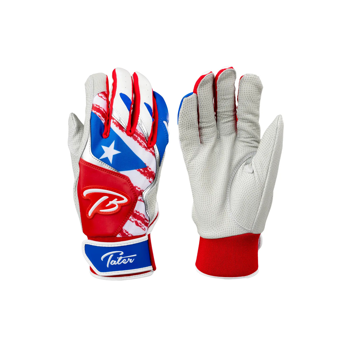 El Perreo Puerto Rico Flag Zanda Batting Gloves Tater Baseball