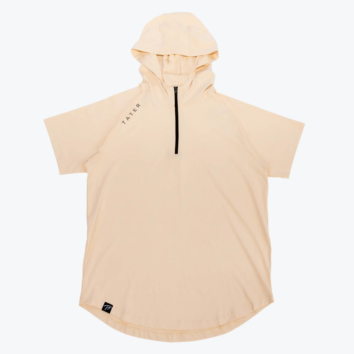 Short sleeve top zip hoodie