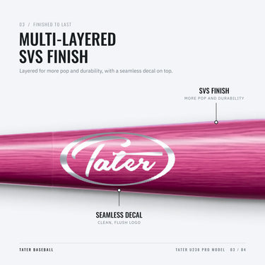 Silver Tater oval logo under the multi-layered SVS finish on the U238 Pro barrel