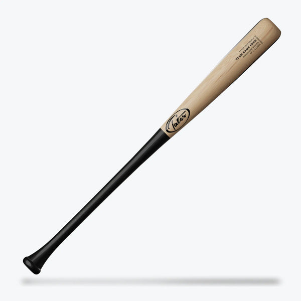 Tater X12 youth wood bat with a natural barrel and black handle