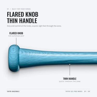 Flared knob and thin handle on the Tater XL5 Pro