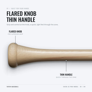 Flared knob and thin handle on the Tater XZ Pro